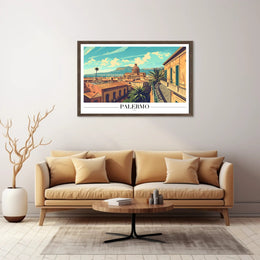 PALERMO Italian Cityscape Travel Poster