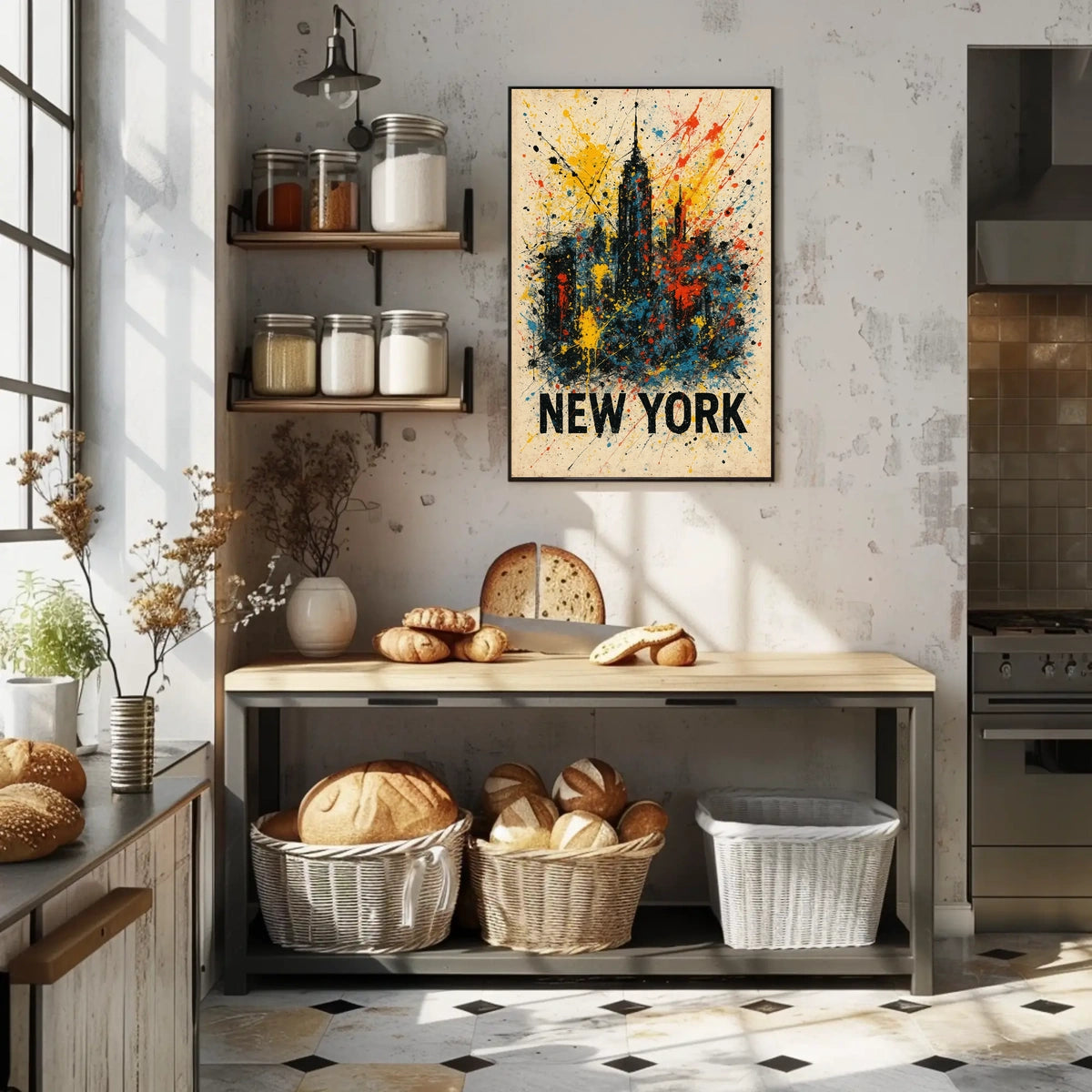 New York Skyline In Abstract Abstract Poster