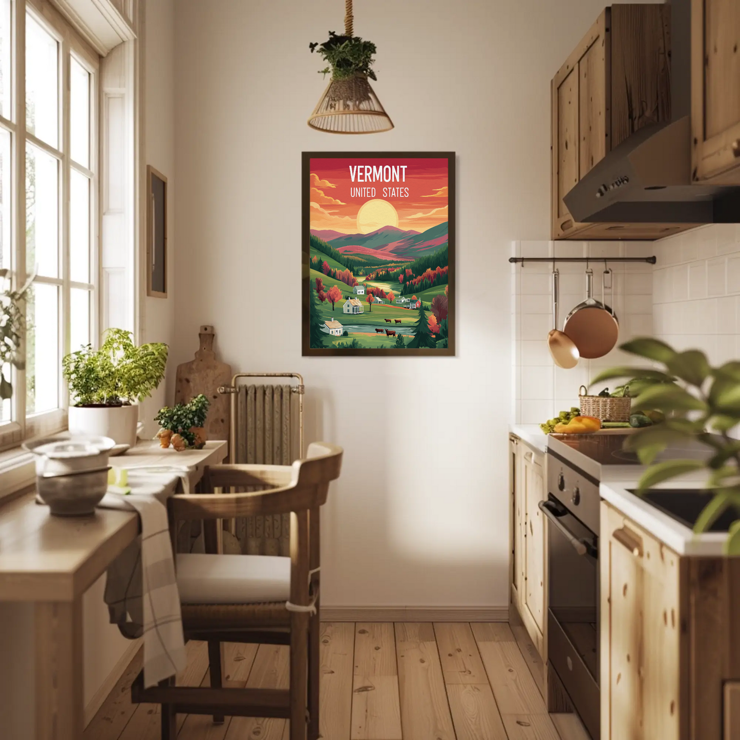 Vermont Vintage Poster - Sunset Valley