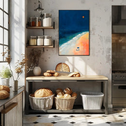 Tranquil Beach Dusk Poster Wall Art Print