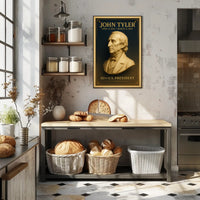 Prestigious Vintage Poster Featuring 10th U.S. President PosterGoat