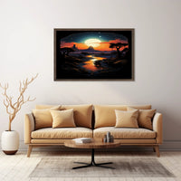 Desert Moonlit Journey Poster