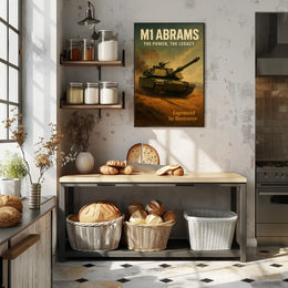 M1 Abrams Military Poster Vintage Tank Wall Art