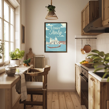 Venice, Italy - Gondola Vintage Style Poster