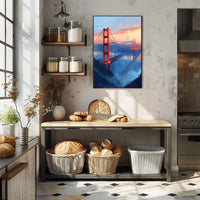 Golden Gate Bridge Twilight Art Poster, San Francisco