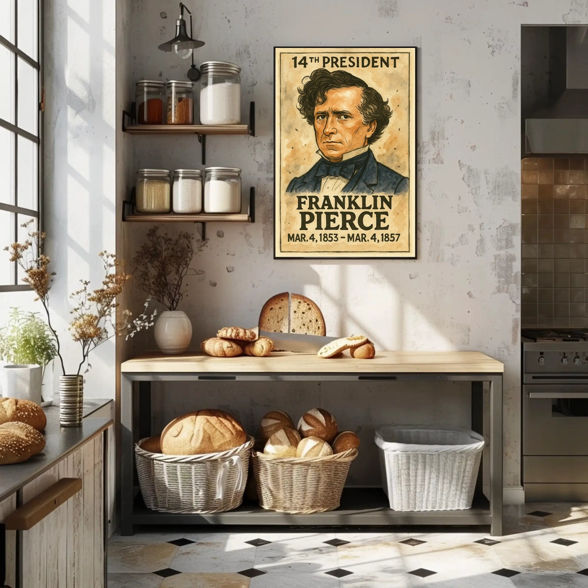 Franklin Pierce Historical Presidential Portrait Poster