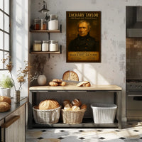 Zachary Taylor Presidential Vintage Art Poster Print