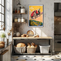 Vintage Renault Car Advertisement Poster