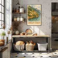 Amalfi Coast Poster Wall Art Decor Coastal Vibes Artwork