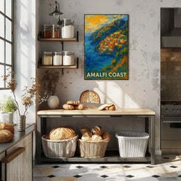 Amalfi Coast Poster Wall Art Coastal Decor Travel Lovers