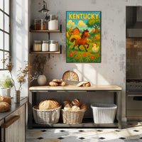 Kentucky Farm Life Rustic Vintage Poster