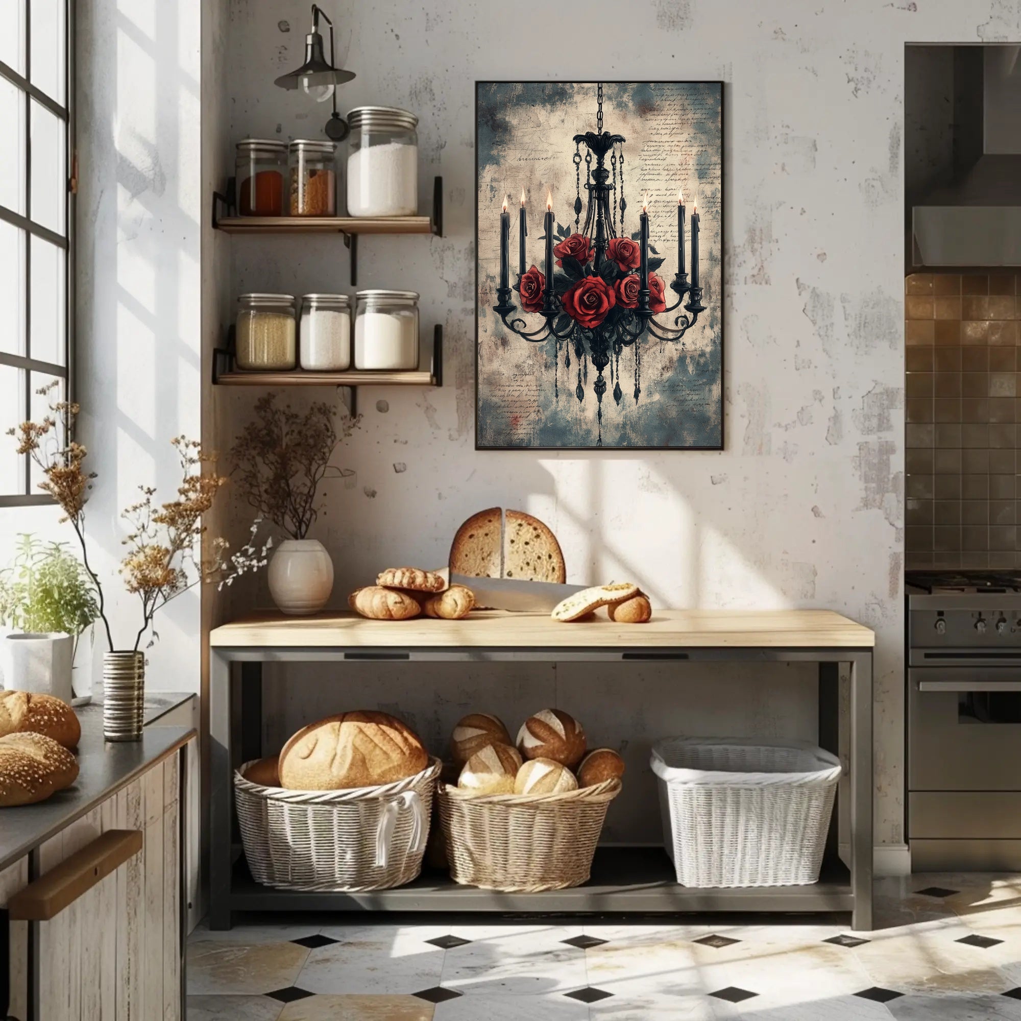 Roses And Candlelight Poster