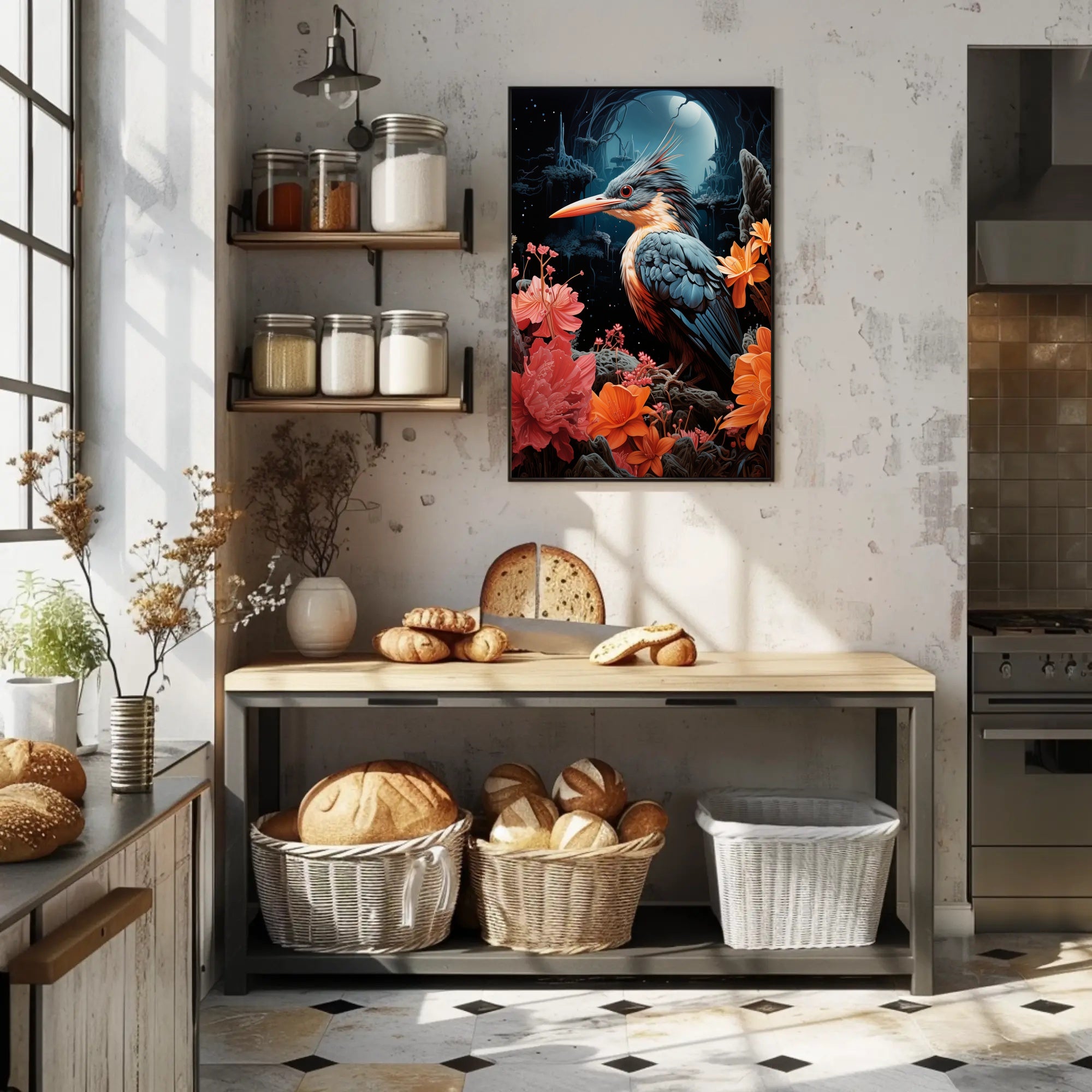 Enchanted Night Bird Poster