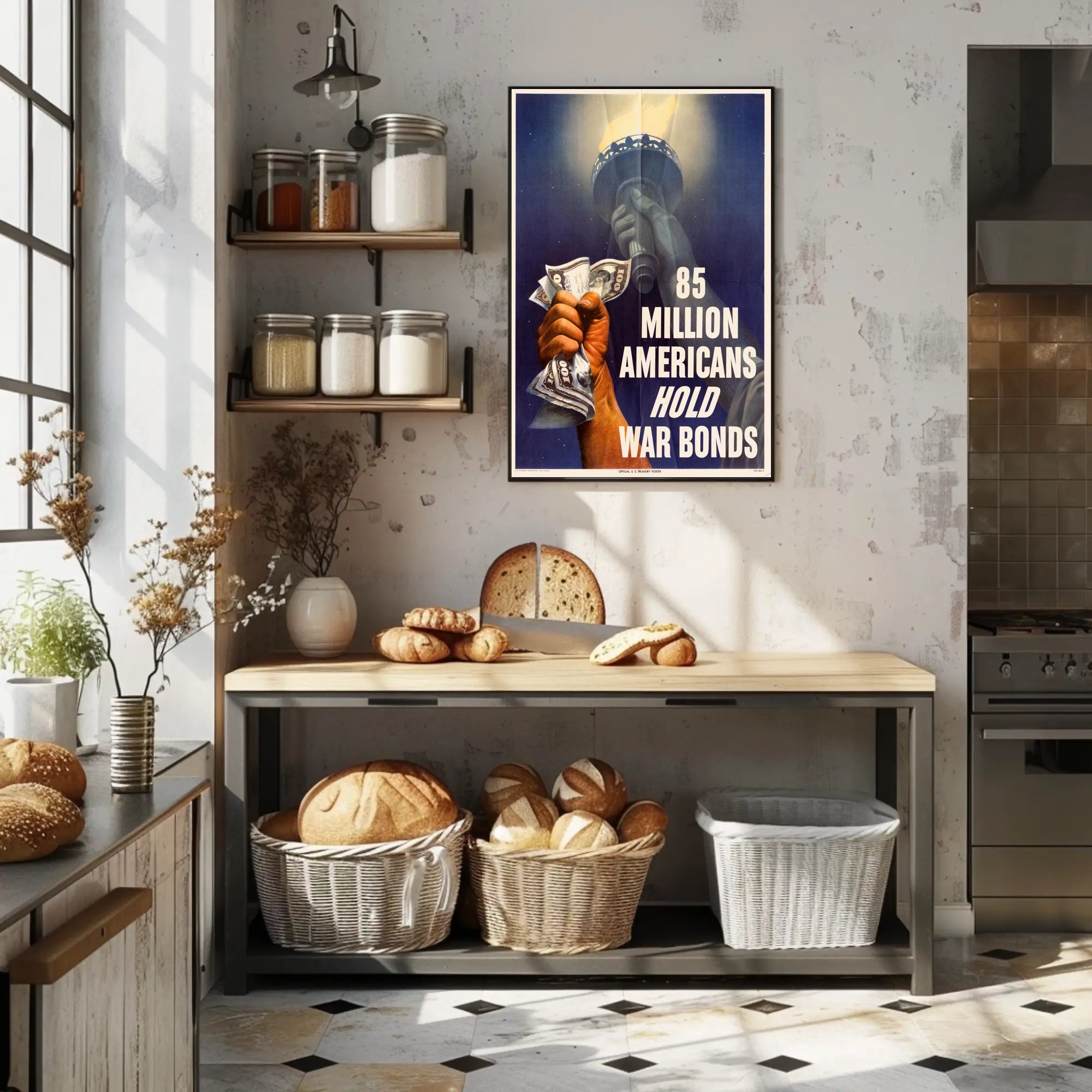 Vintage War Bonds Poster Art Print for Home Decor PosterGoat