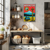Washington State Landmarks Poster PosterGoat