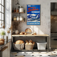 Vintage Ski Adventure in Stowe Travel Poster PosterGoat