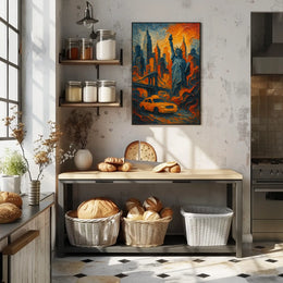 New York City Skyline Poster Modern Travel Wall Art
