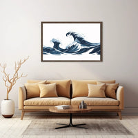 Ocean Waves Art Poster: Modern Meets Vintage