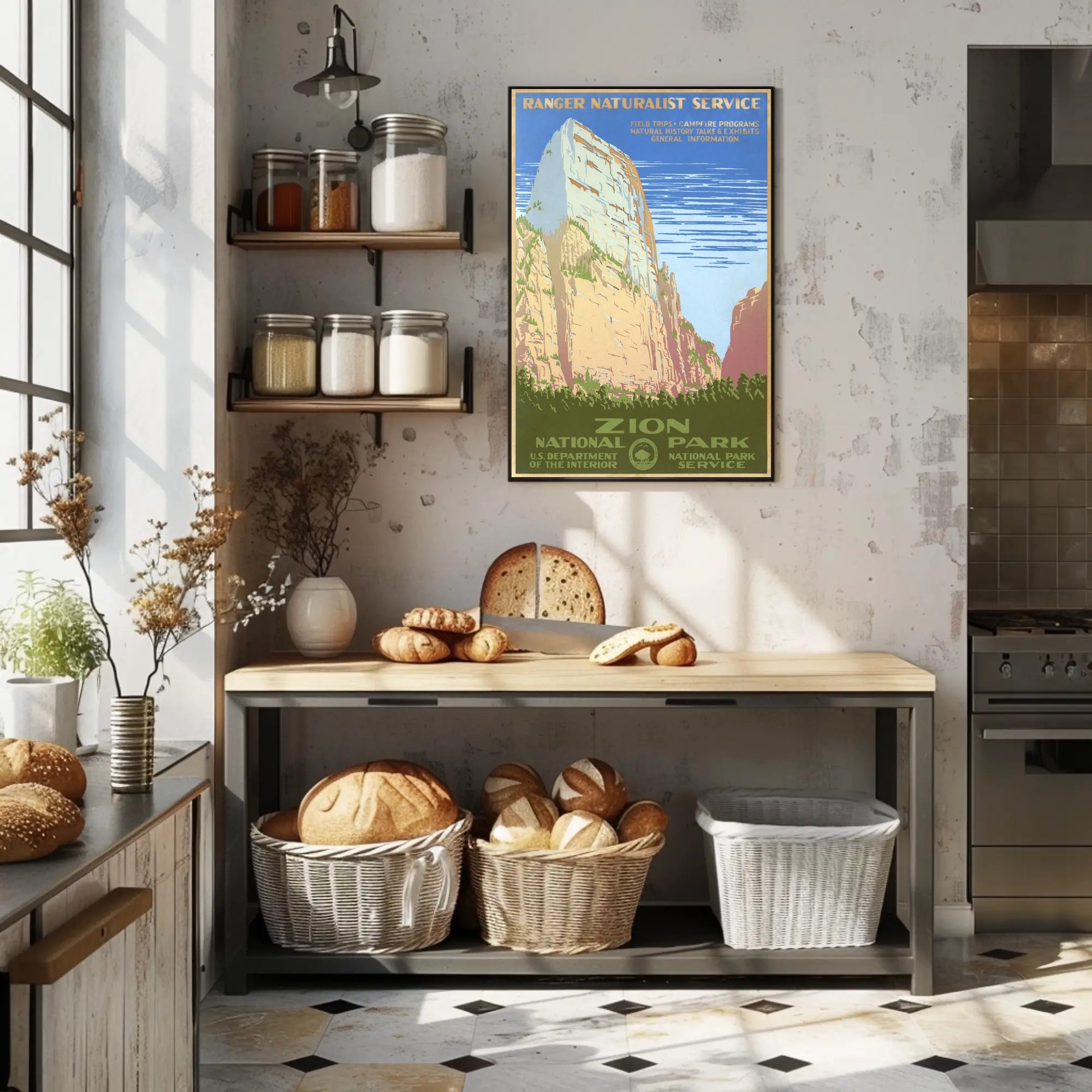 Zion National Park Vintage Ranger Poster Print