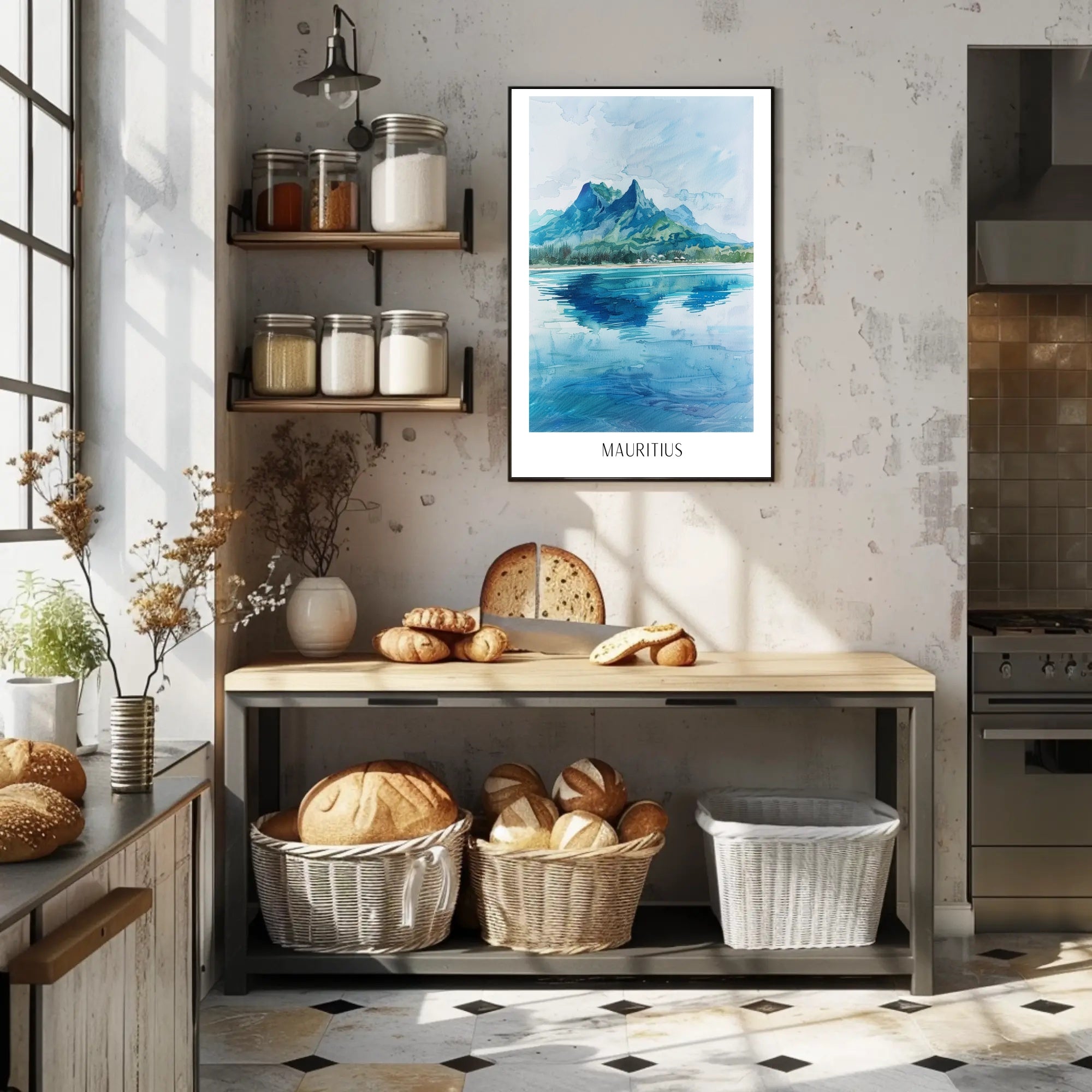 Serene Mauritius Coastal Landscape — Travel Poster PosterGoat