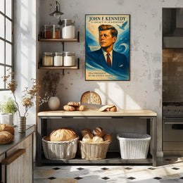John F. Kennedy Inspirational Vintage Art Poster