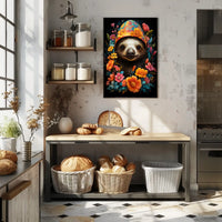 Floral Fiesta The Joyful Sloth Poster