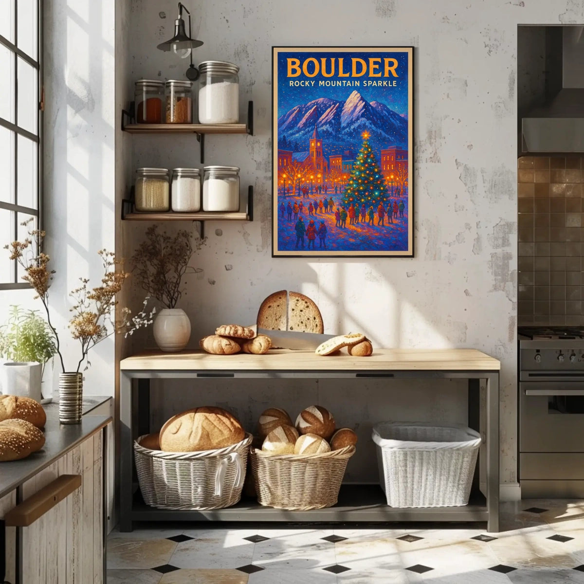 Boulder Rocky Mountain Sparkle Poster
