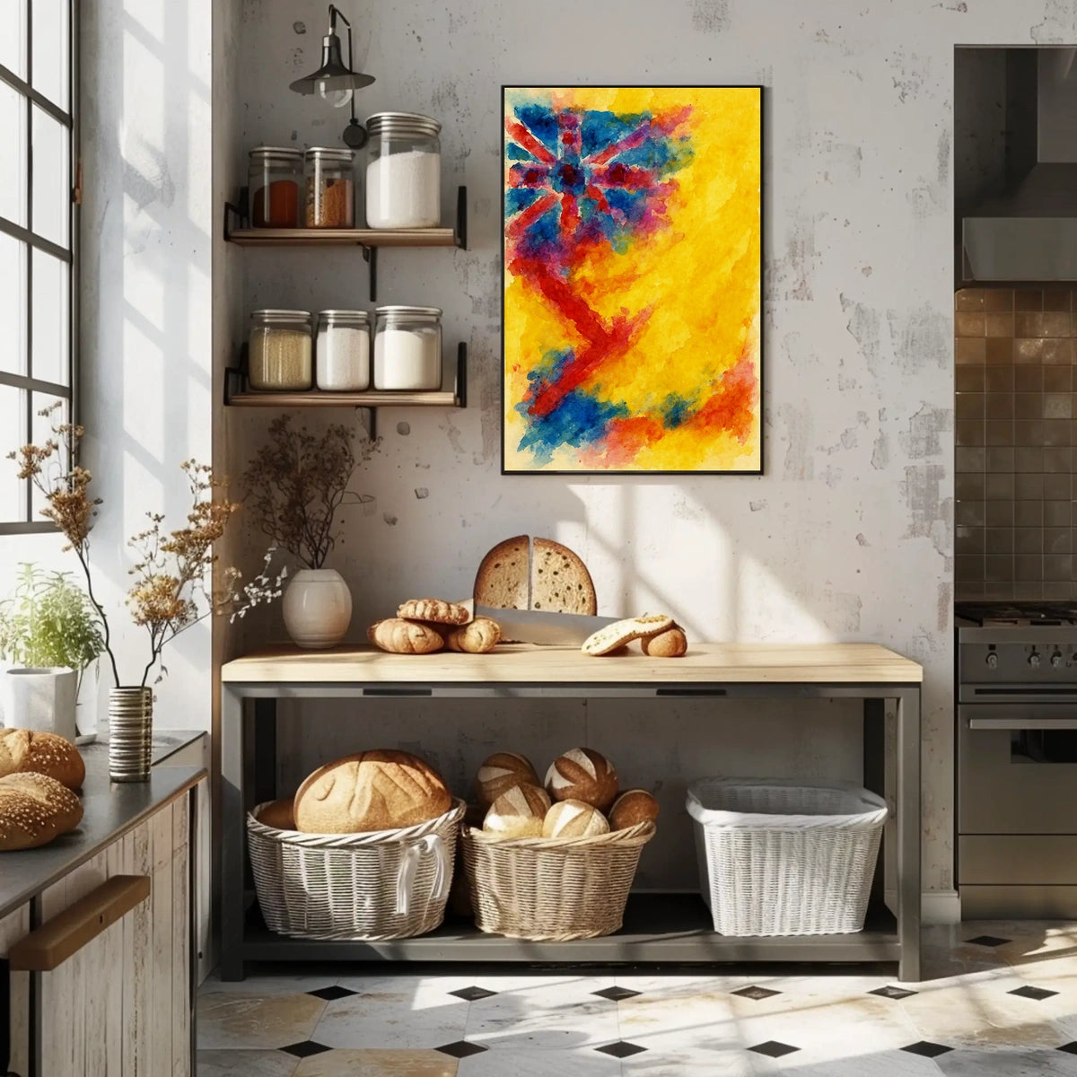 Abstract Union Jack Watercolor Poster