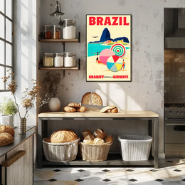 Discover Brazil With Braniff Airways Poster
