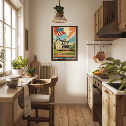 Bella Vista Arkansas Flag Home Vintage Travel Poster