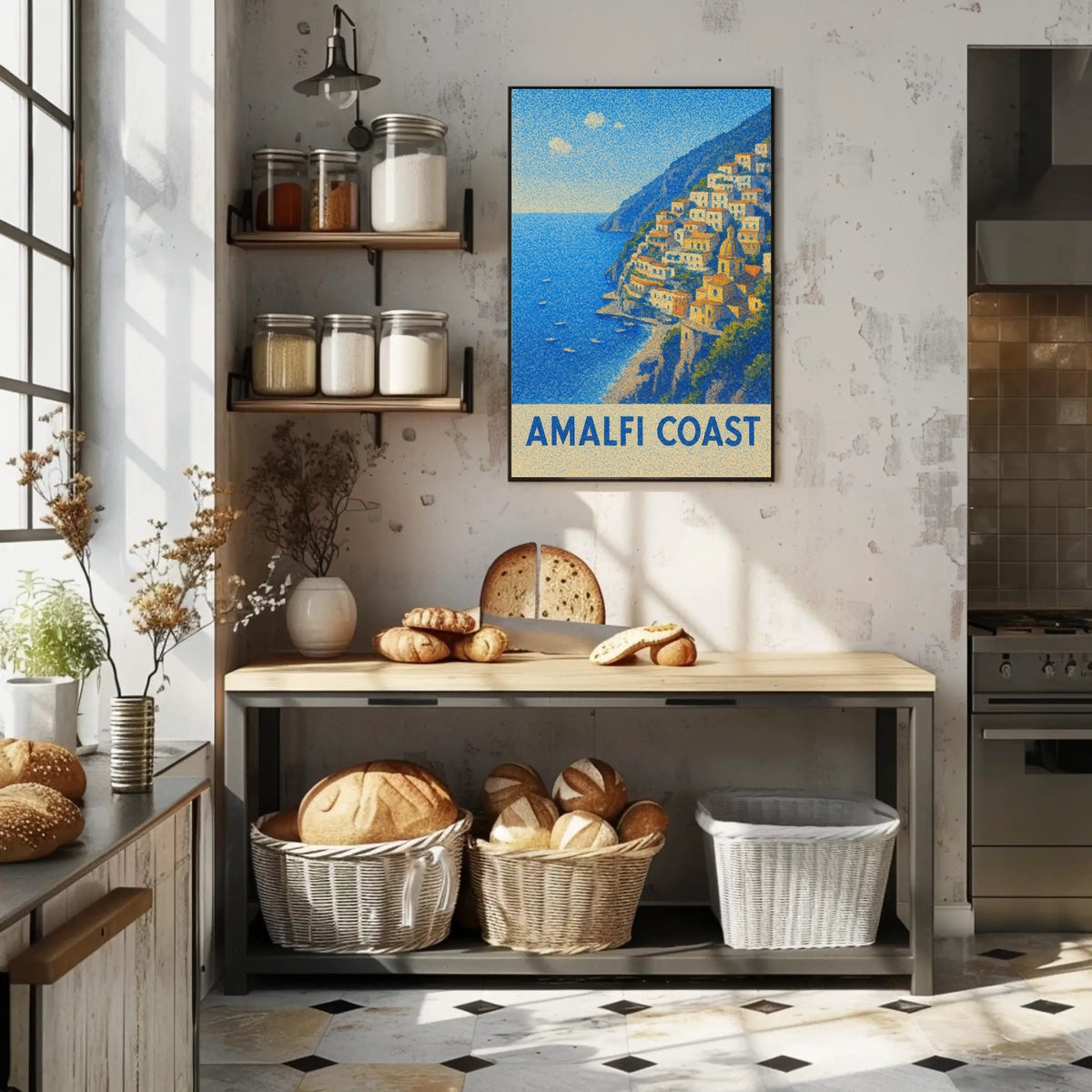 Amalfi Coast Poster Wall Art For Coastal Decor And Travel