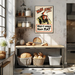 KEEP IT UNDER YOUR HAT WWII Propaganda Poster
