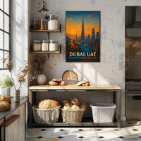Dubai Skyline Poster: Tradition Meets Modernity at Sunset