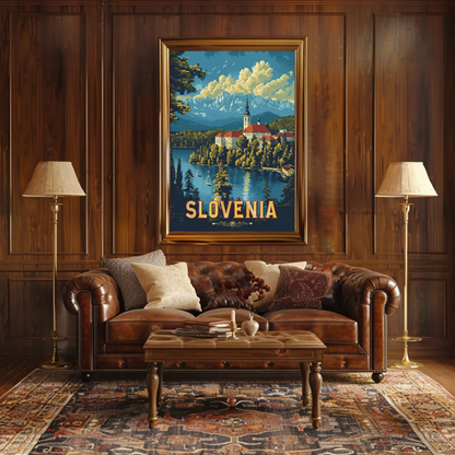Lake Bled Slovenia Viewpoint Travel Poster