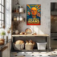 John Quincy Adams 6th President of the United States Colorful Comic Book Style Poster