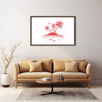 Tropical Island Minimalist Poster: Serene Beach Art Decor