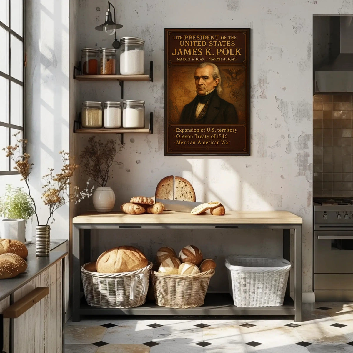 James K. Polk Vintage Patriotic Poster Print