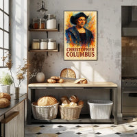 Christopher Columbus Watercolor Exploration Art Poster