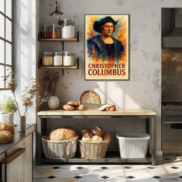 Christopher Columbus Watercolor Exploration Art Poster