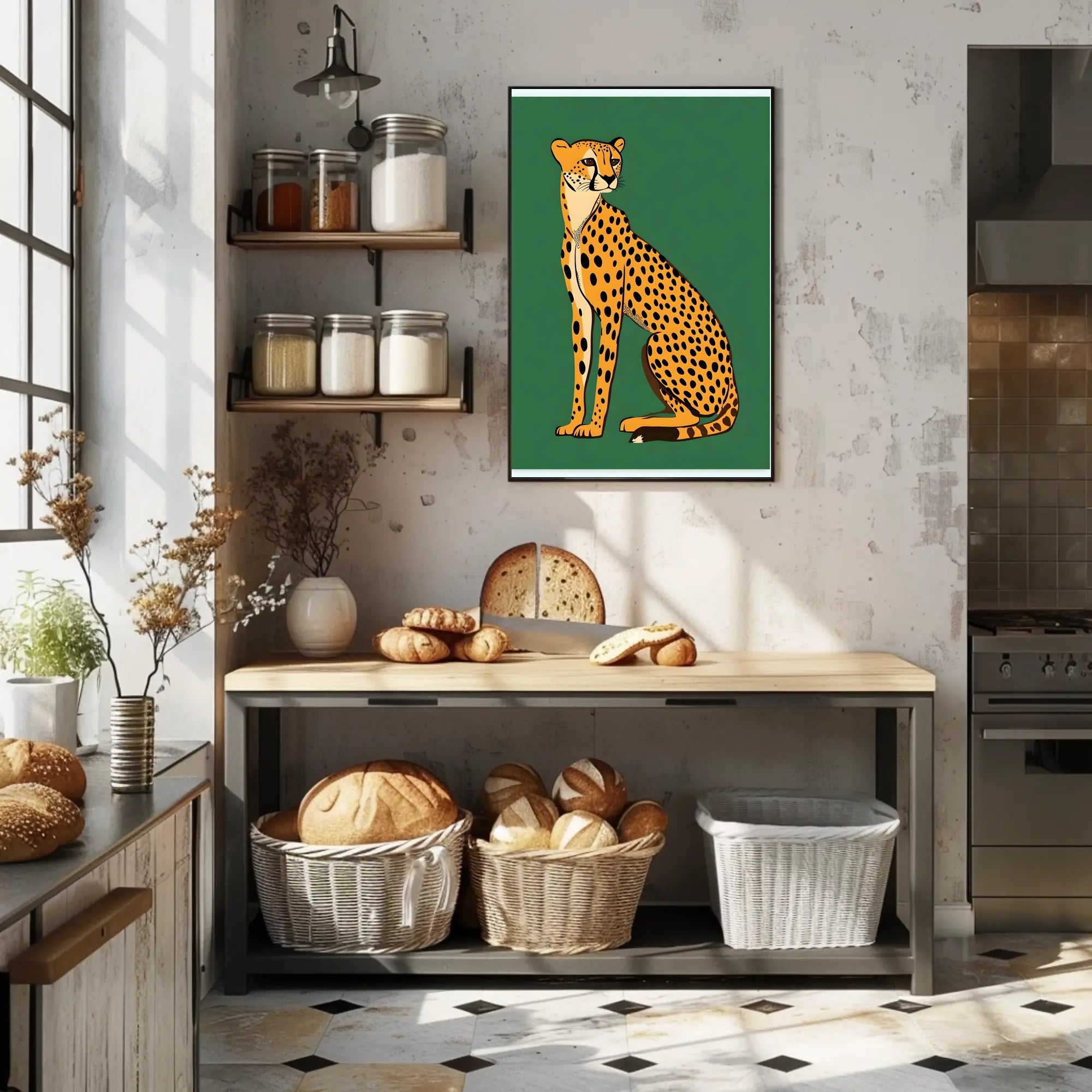 Cheetah Majestic Illustration Poster Wall Art