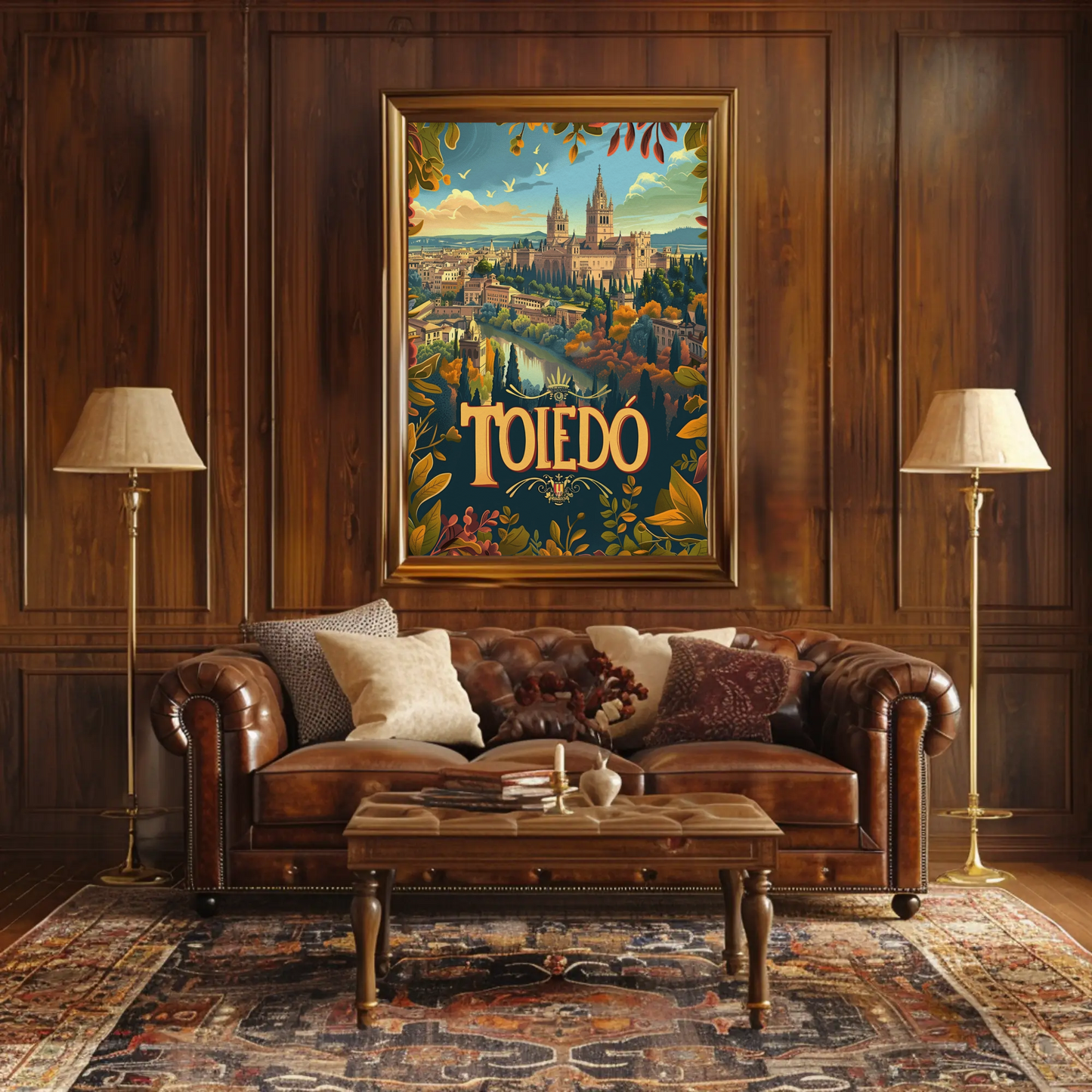 Toledo Autumn View Medieval City Travel Poster