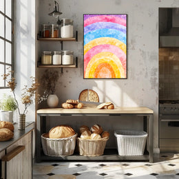 Rainbow Watercolor Poster Vibrant Nursery Wall Art