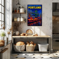 Winter In The Rose City Portland Poster