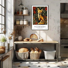 Artistic Fox with Floral Patterns: Abstract or Artistic Poster