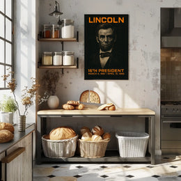 Abraham Lincoln 16th President of the United States Techno Schematic Poster