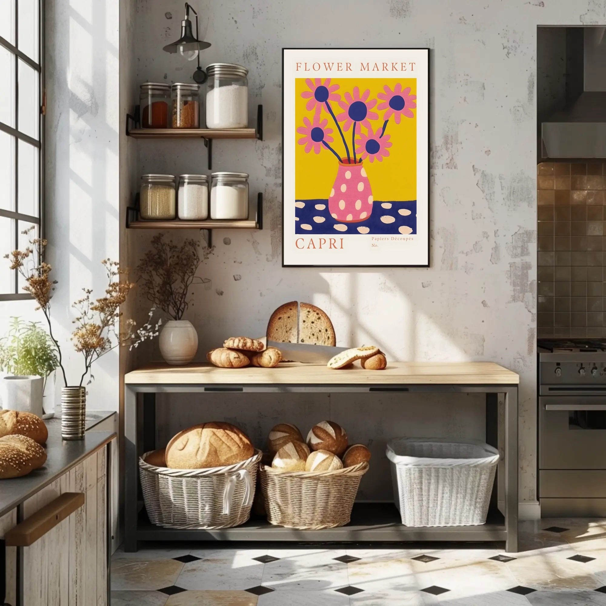 Flower Market Capri Poster
