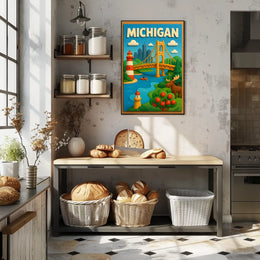 Michigan Adventure Poster Scenic Wall Art For Home Decor