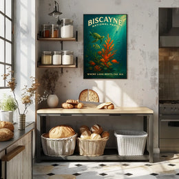 Underwater Scene Marine Life Biscayne National Park Coral Reef Poster