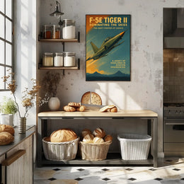 F-5E Tiger II Fighter Jet Vintage Military Recruitment Poster