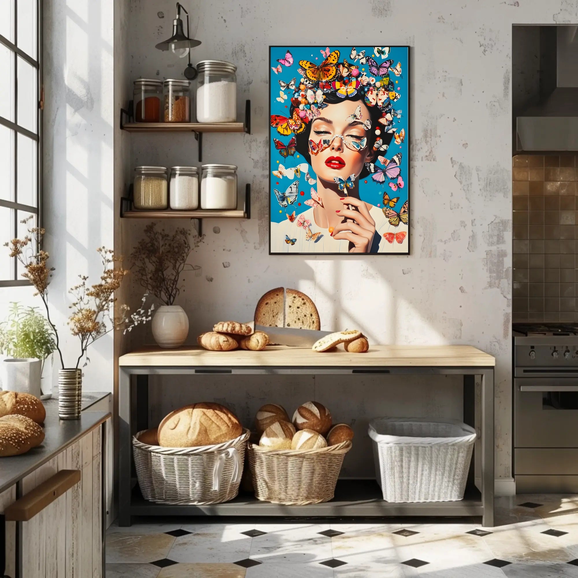 Butterfly Reverie Colorful Surreal Wall Art Print
